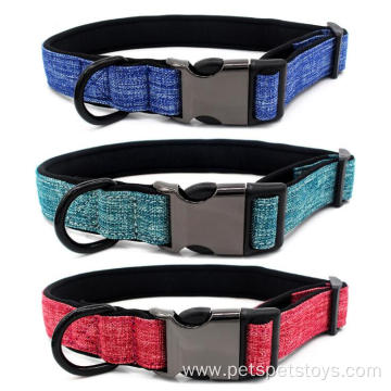 Eco-friendly Metal Buckle Canvas Neoprene Dog Collar